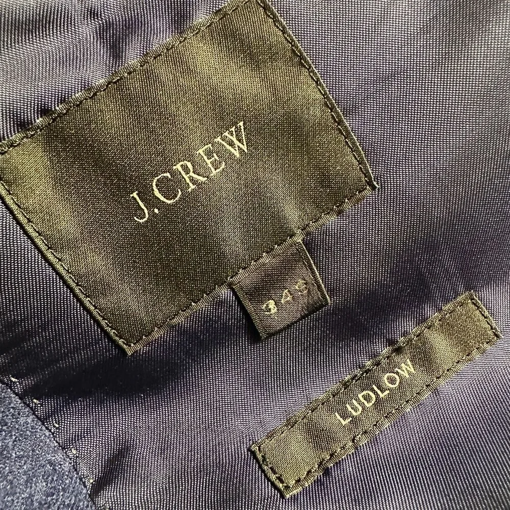 J.CREW Ludlow Navy Blazer Sport Coat 2-Button Suit Jacket 34S Italian FleeceWool